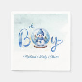 Oh Boy Winter Theme Baby Dusche Serviette (Vorderseite)