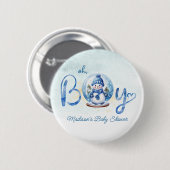 Oh Boy Winter Theme Baby Showknopf Button (Vorne & Hinten)