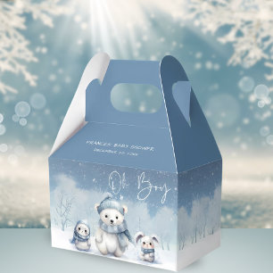 Oh Boy Winter   Woodland Baby Dusche Fevor Boxes Geschenkschachtel