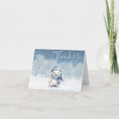 Oh Boy Winter | Woodland Babydusche Dankeskarte (Vorderseite)
