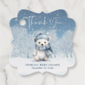 Oh Boy Winter | Woodland Babydusche Geschenkanhänger (Vorderseite)