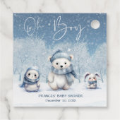 Oh Boy Winter | Woodland Babydusche Geschenkanhänger (Rückseite)