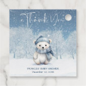 Oh Boy Winter | Woodland Babydusche Geschenkanhänger (Rückseite)