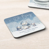 Oh Boy Winter | Woodland Babydusche Getränkeuntersetzer (Linke Seite)