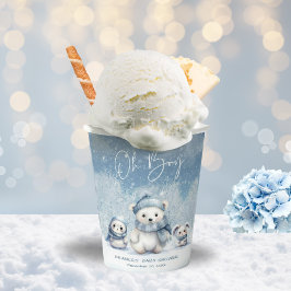 Oh Boy Winter | Woodland Babydusche Pappbecher