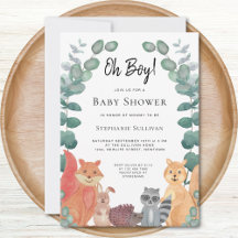 Oh Boy Woodland Animals Eucalyptus Baby Dusche