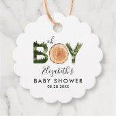 Oh Boy Woodland Baby Shower Thank You Geschenkanhänger (Vorderseite)