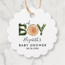 Oh Boy Woodland Baby Shower Thank You Geschenkanhänger