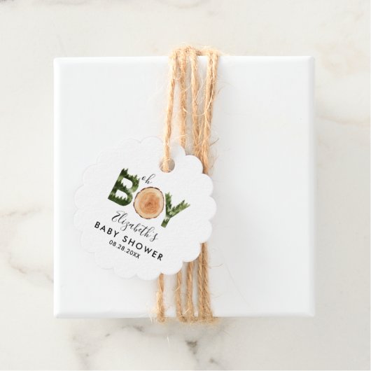 Oh Boy Woodland Baby Shower Thank You Geschenkanhänger (Beispiel)