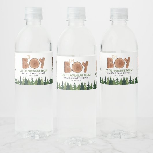Oh Boy Woodland Babydusche Wasserflaschenetikett (Flaschen)