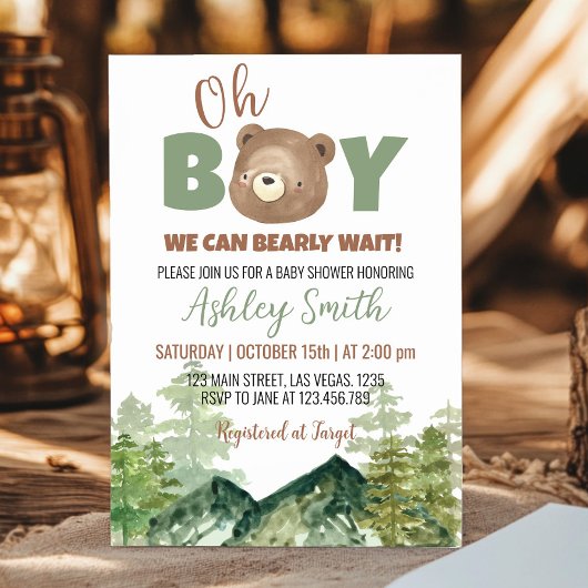 Oh Boy Woodland Bärendusche Einladung