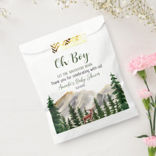 Oh Boy Woodland Deer Baby Shower Geschenktütchen (Versiegelt)