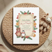 Oh Boy Woodland Winter Baby Shower Invitation Einladung