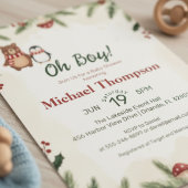 Oh Boy Woodland Winter Baby Shower Invitation Einladung