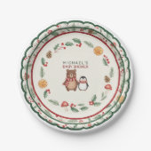 Oh Boy Woodland Winter Baby Shower Invitation Pape Pappteller (Vorderseite)