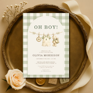 Oh Boy Woodlands Baby Shower Einladung