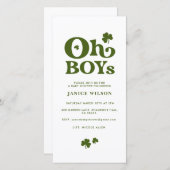 Oh Boys St. Patrick's Day Baby Shower Einladung (Vorne/Hinten)