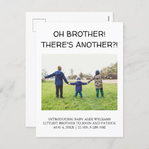 OH BRUDER! ES GIBT NOCH EINE?! Baby Foto Birth Feiertagspostkarte