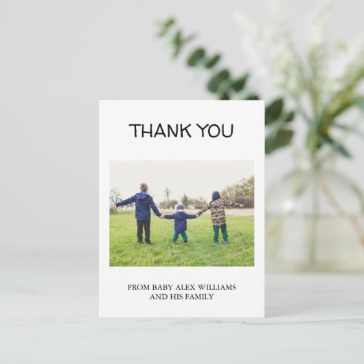 OH BRUDER! ES GIBT NOCH EINE?! Baby Foto Birth Postkarte (Stehend Vorderseite)