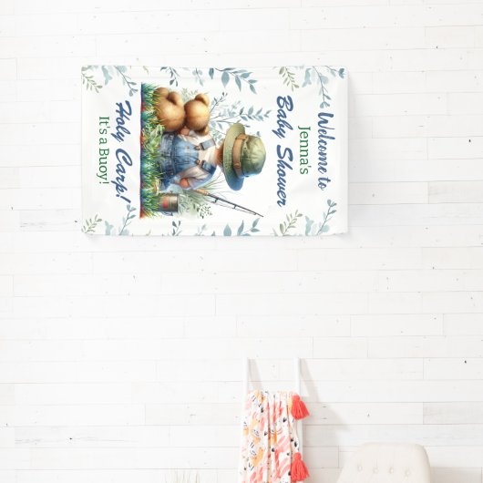 Oh Buoy, it's a Boy! Fishing Themed Baby Shower Banner (InSitu)