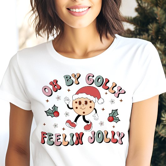 Oh by Golly Feelin' Jolly Retro Weihnachten Tri-Blend Shirt