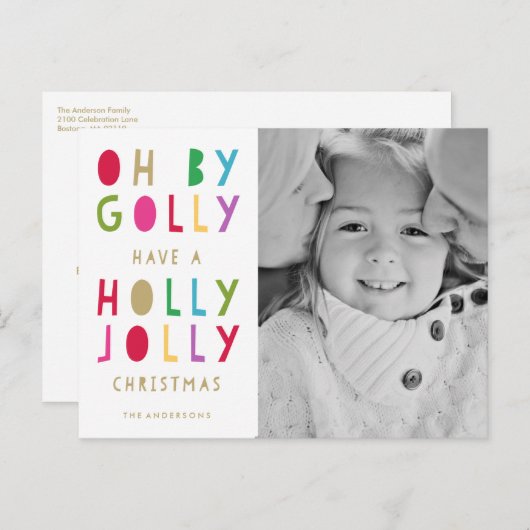 Oh by Golly | Feiertagspostkarte (Vorne/Hinten)