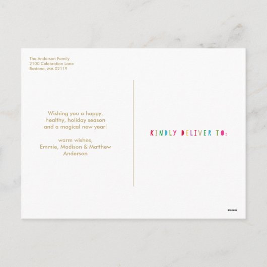 Oh by Golly | Feiertagspostkarte (Rückseite)