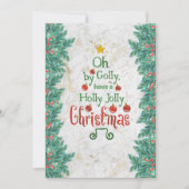 Oh by Golly Holly Jolly Feiertagskarte (Vorderseite)