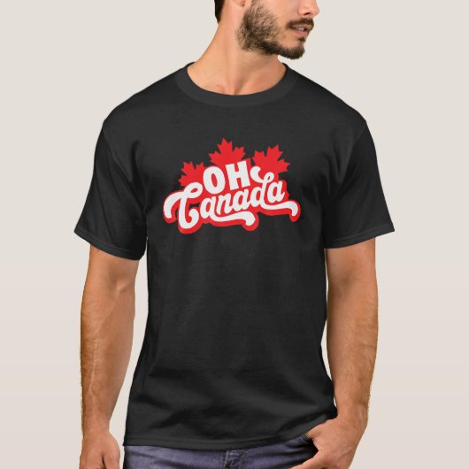 OH Canada Day Funny Maple Leaf Oh kanadische Flagg T-Shirt (Vorderseite)