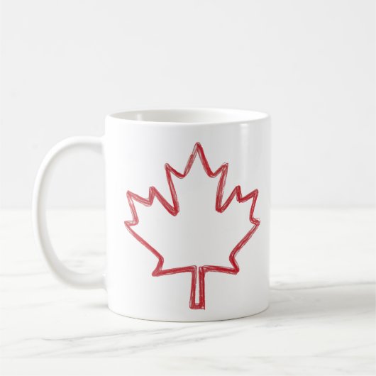 Oh Canada Day Red Canadian Maple Leaf crayon Paint Kaffeetasse (Links)