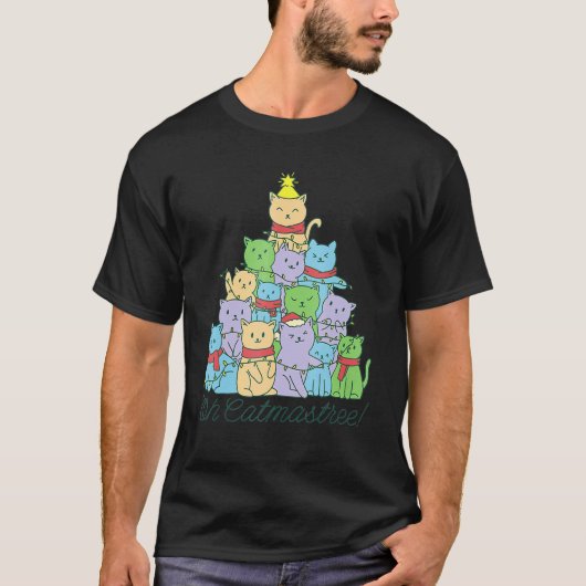 Oh Catmastree Weihnachtskatmen Weihnachtsbaumkatze T-Shirt (Vorderseite)