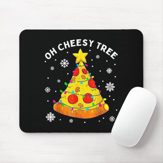 Oh Cheesy Tree Xmas Food Present Christmas Zza Tre Mousepad (Mit Mouse)