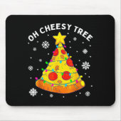 Oh Cheesy Tree Xmas Food Present Christmas Zza Tre Mousepad (Vorne)