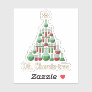 Oh Chemie-Baum Lustige Wissenschaft Chemie Weihnac Aufkleber
