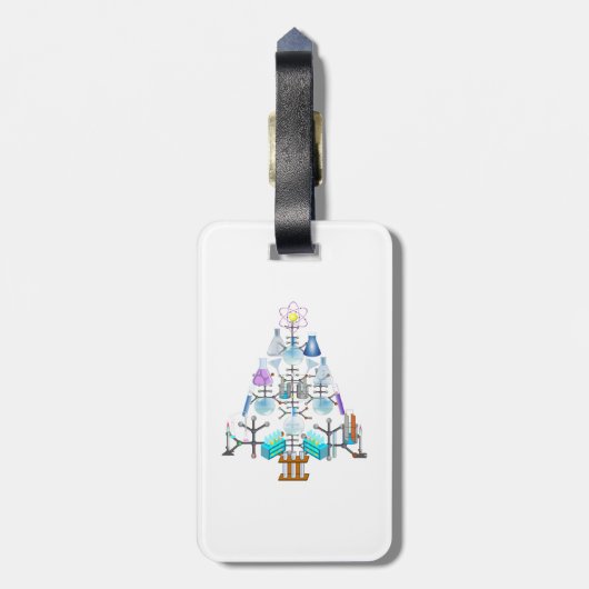 Oh Chemie, Oh Christbaum Gepäckanhänger (Rückseite vertikal)