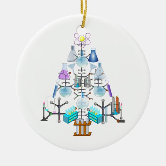Oh Chemie, Oh Christbaum Keramik Ornament (Vorne)
