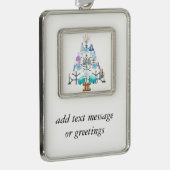 Oh Chemie, Oh Christbaum Rahmen-Ornament Silber (Rechts)