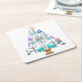 Oh Chemie, Oh Christbaum Rechteckiger Pappuntersetzer (angewinkelt)