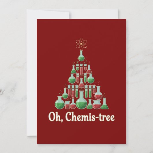 Oh Chemis-tree Funny Science Chemistry Christmas Dankeskarte (Vorderseite)