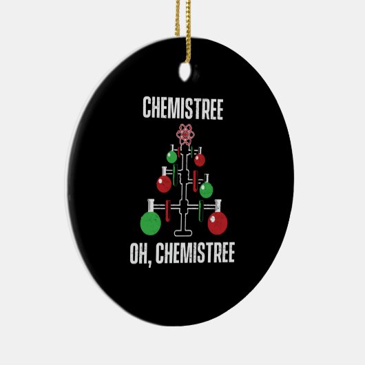 Oh Chemist Tree Chemistree Pun Science Keramik Ornament (Rechts)