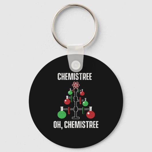 Oh Chemist Tree Chemistree Pun Science Schlüsselanhänger (Vorderseite)