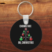Oh Chemist Tree Chemistree Pun Science Schlüsselanhänger (Vorderseite)