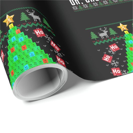 Oh Chemist Tree Merry Chemistree Chemistry Ugly Ch Geschenkpapier (Rolleneckpunkt)