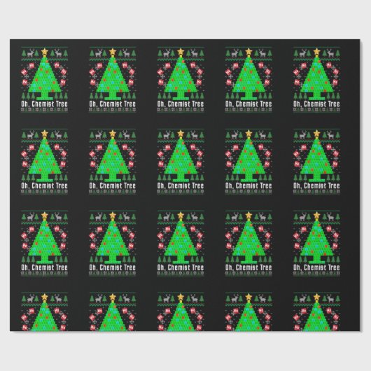 Oh Chemist Tree Merry Chemistree Chemistry Ugly Ch Geschenkpapier (Flach)