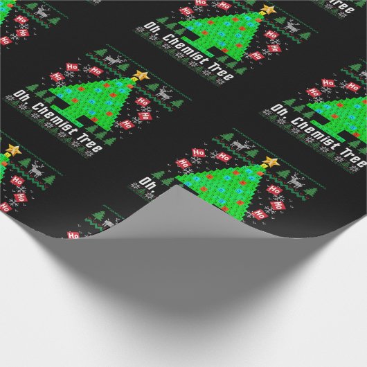 Oh Chemist Tree Merry Chemistree Chemistry Ugly Ch Geschenkpapier (Ecke)