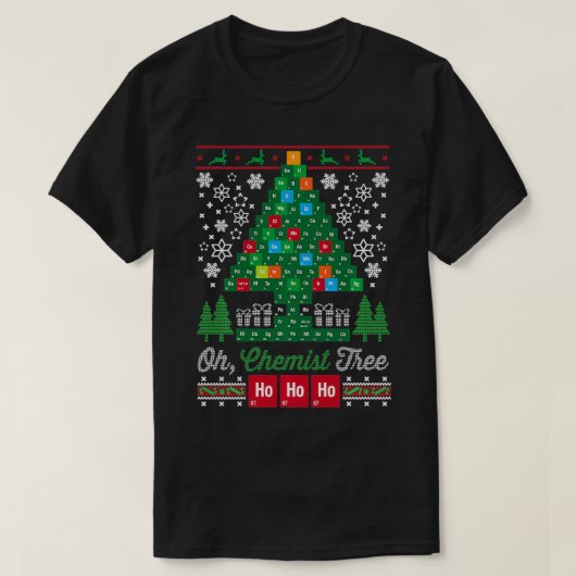 Oh Chemist Tree Merry Christmas Chemistream T-Shirt (Design vorne)