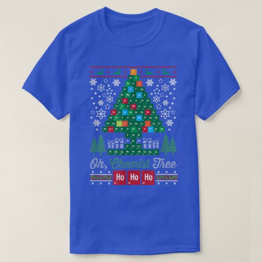 Oh Chemist Tree Merry Christmas Chemistree Scienti T-Shirt (Design vorne)