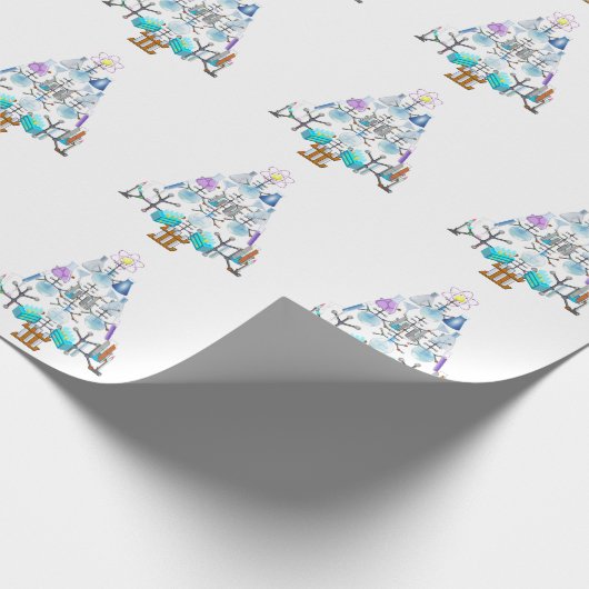 Oh Chemist Tree, Oh Weihnachtsbaum Geschenkpapier (Ecke)