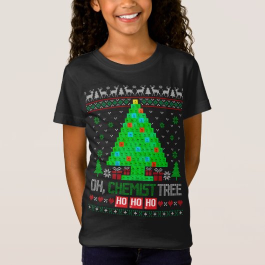 Oh Chemist Tree Weihnachtschemie Wissenschaftszeit T-Shirt (Vorderseite)