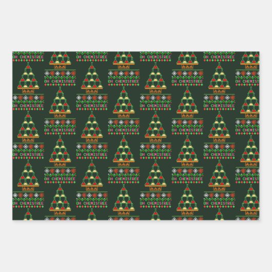 Oh Chemistream - hässlicher Weihnachtssüßer für Ch Geschenkpapier Set (Vorderseite 3)